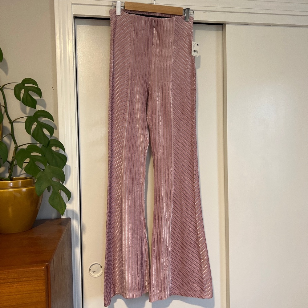 Free People slim velvet flares small